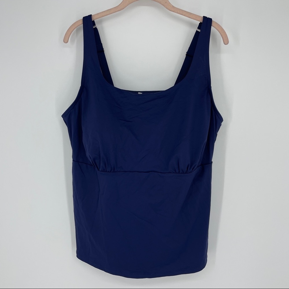 Women's Plus Size  Square Neck Tankini Top Swimsuit Adjustable Straps